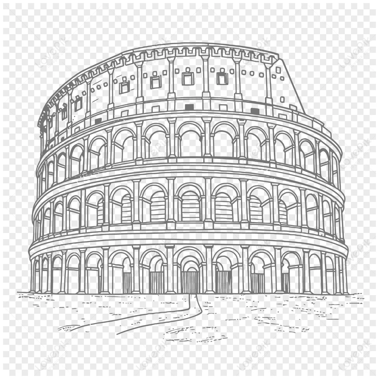 Colosseum Coloring Page Free Colosseum Coloring Page Outline Sketch