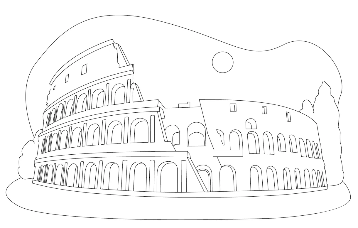 The Colosseum coloring page - ColouringPages