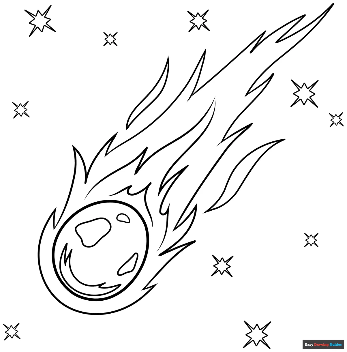 Comet coloring page easy drawing guides