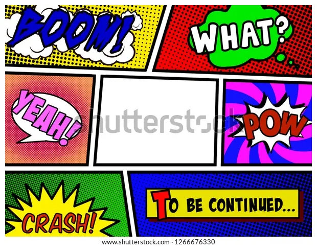 Panel comic book page layout empty stock illustration 1266676330