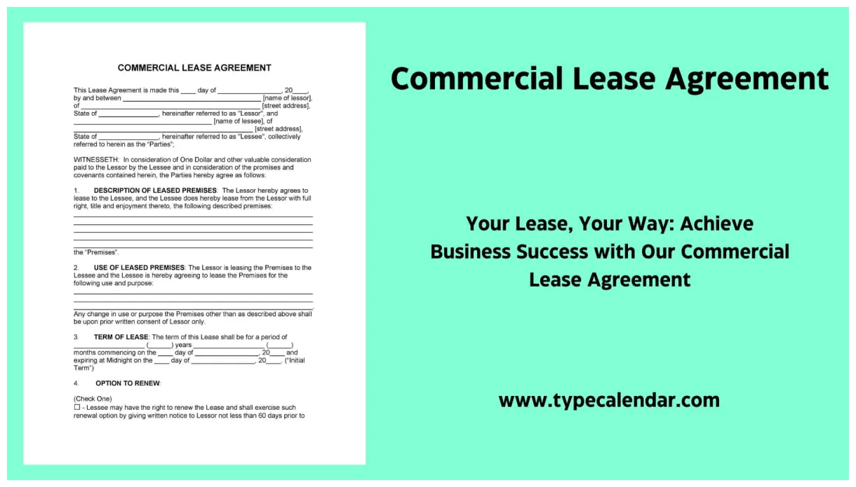 Free printable commercial lease agreement templates [word, pdf]