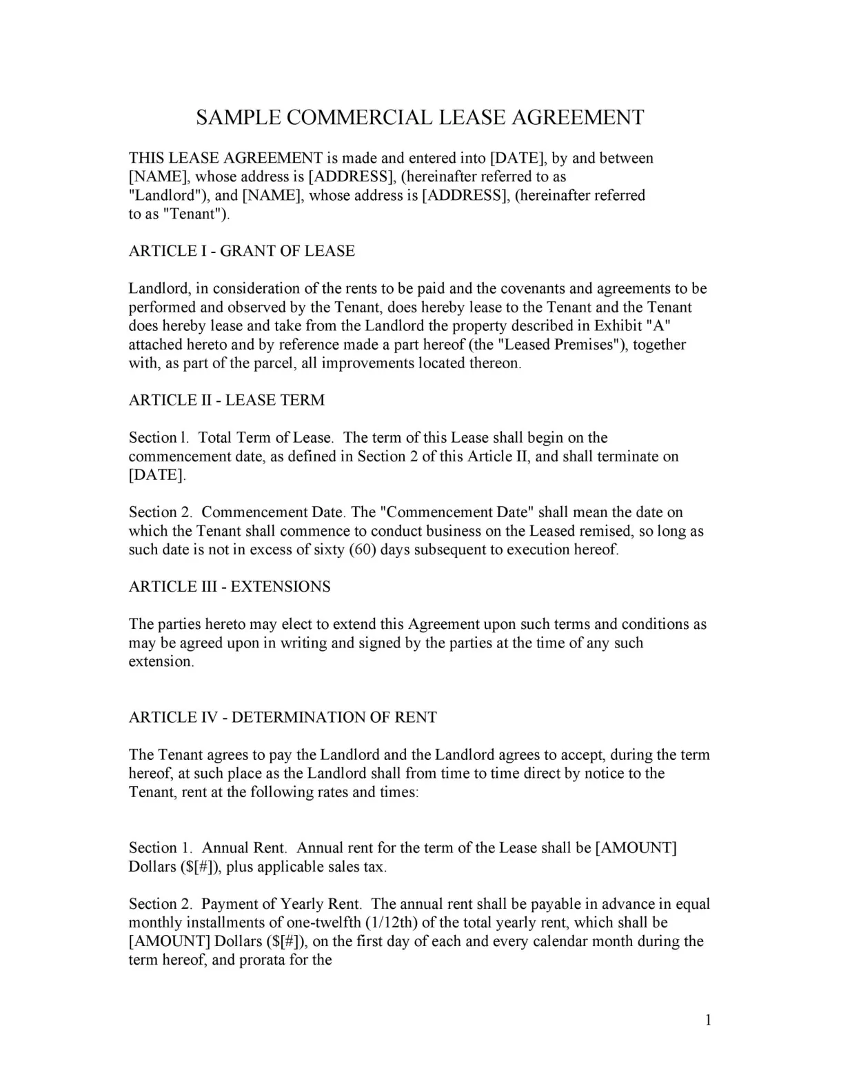 26 free commercial lease agreement templates template lab