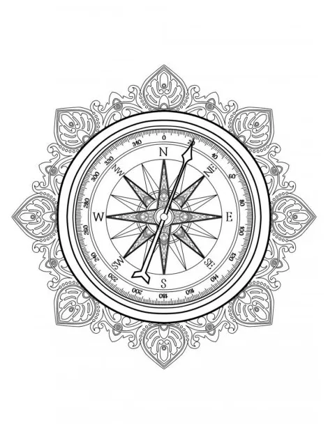 Compass coloring pages