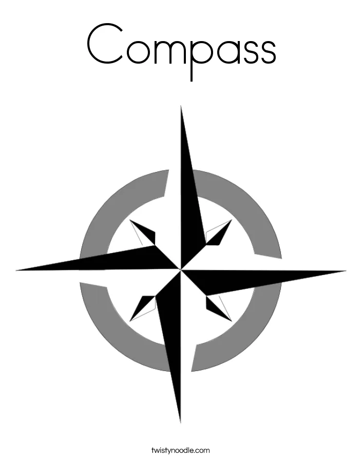 Compass coloring page twisty noodle