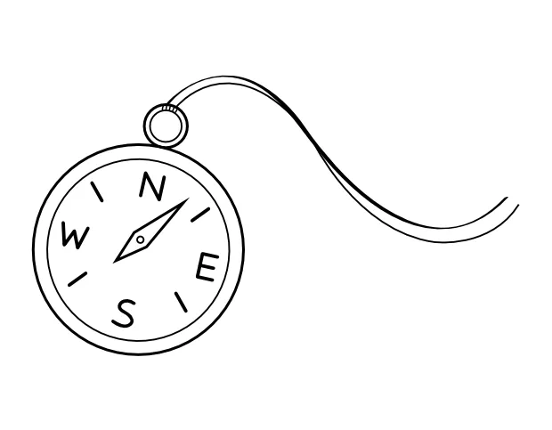 Printable compass coloring page