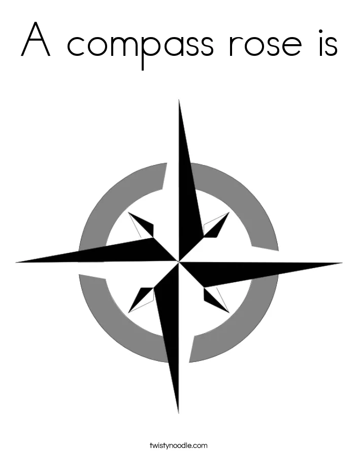 A compass rose is coloring page twisty noodle