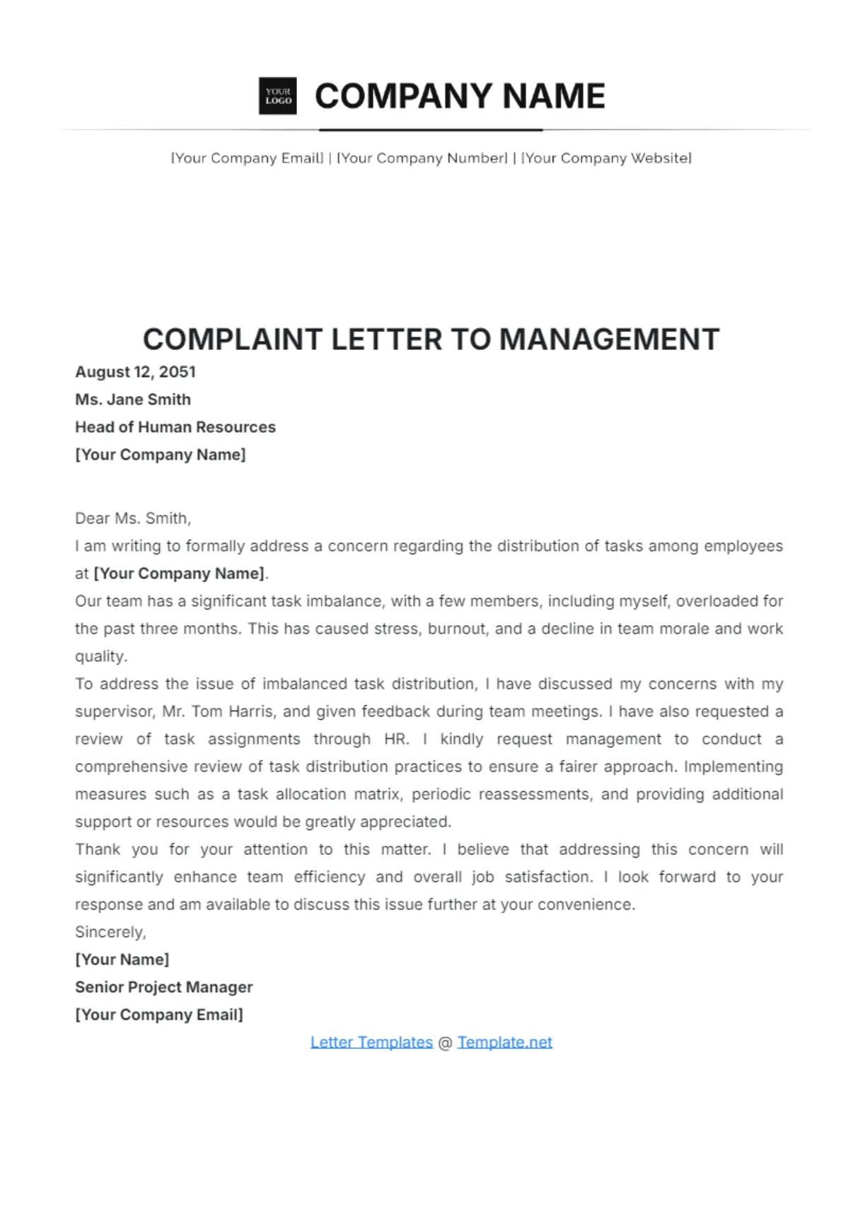 Free complaint management letter template edit online & download