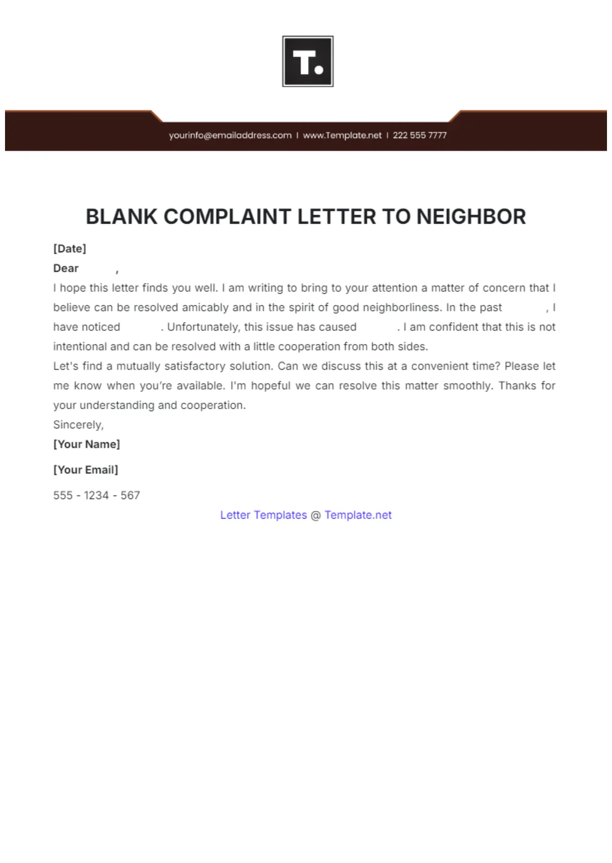Free simple complaint letter to school template to edit online
