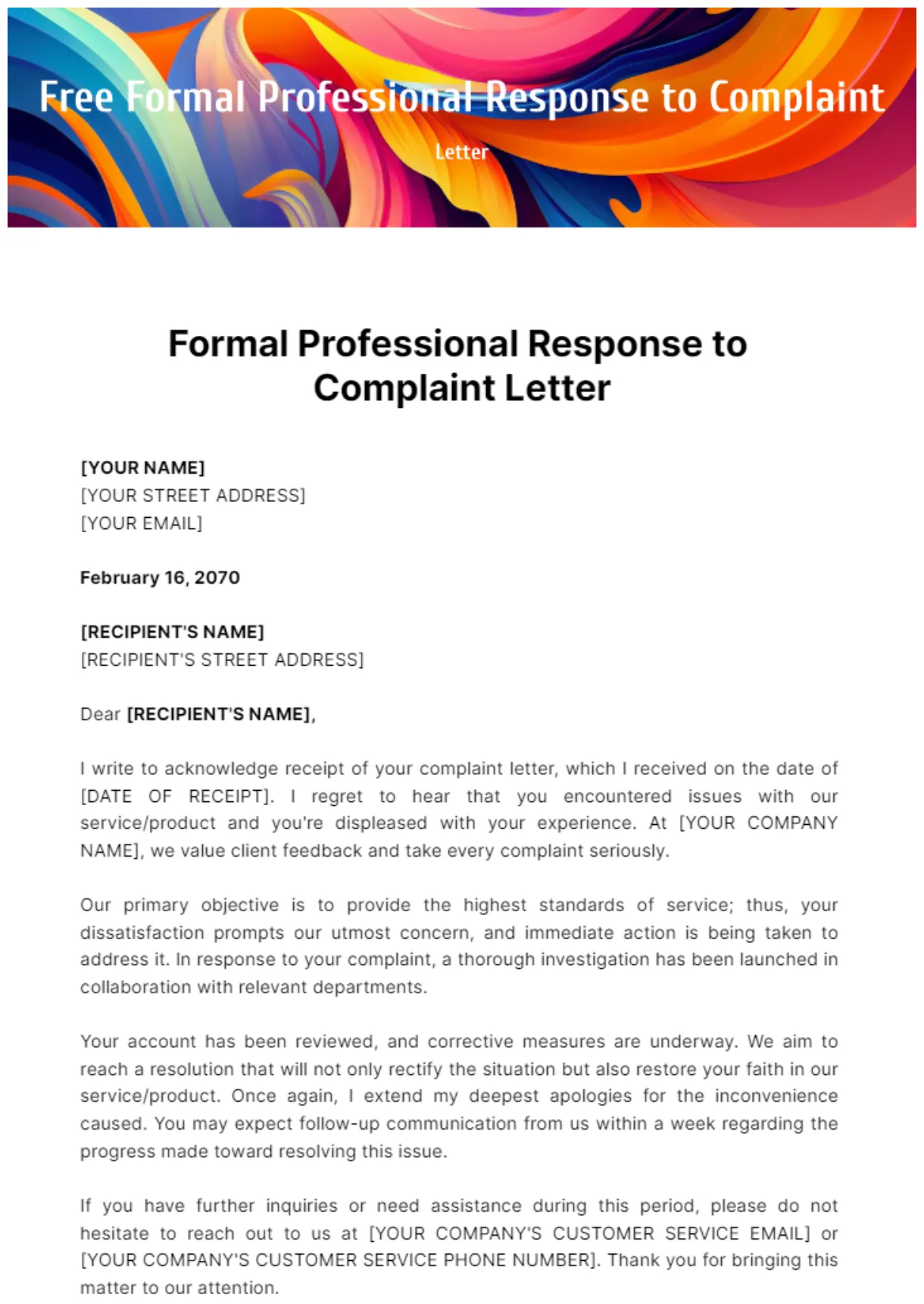 How to respond the complaint letter infoupdate