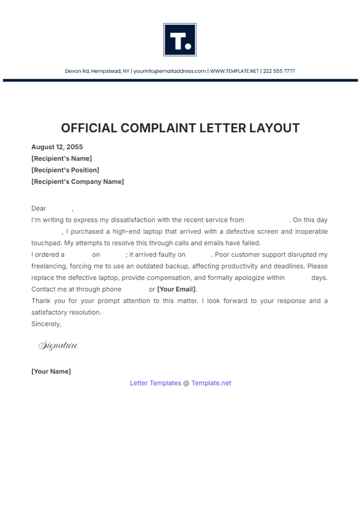 Free ai complaint letter generator, free complaint letter maker online