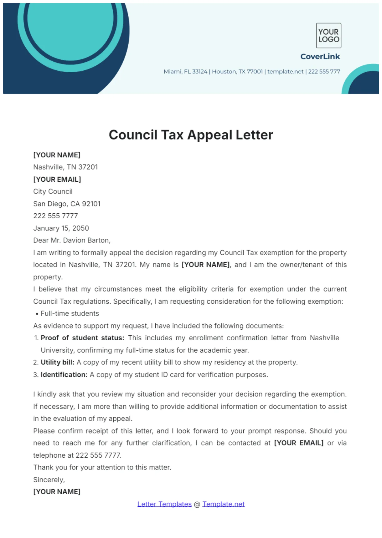 Free Bank Declaration Letter Template to Edit Online