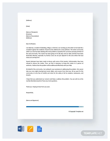 Noise Complaint Letter Template Download Appartment Manager Noise