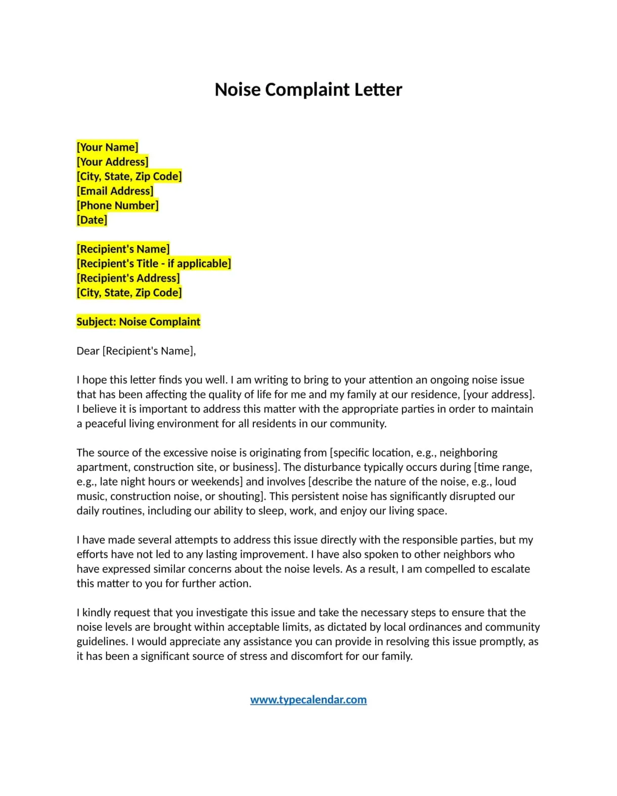 Free Printable Complaint Letter Templates [Word, PDF] School, Formal