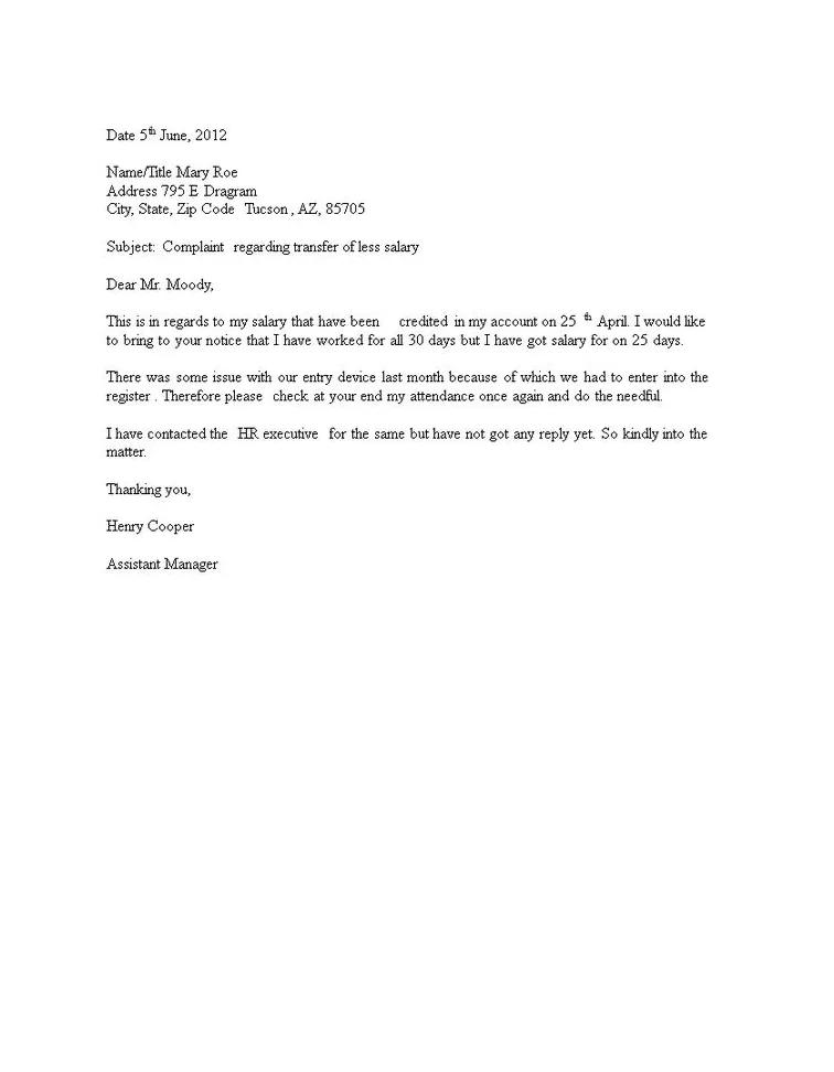 Formal how to create a formal complaint letter