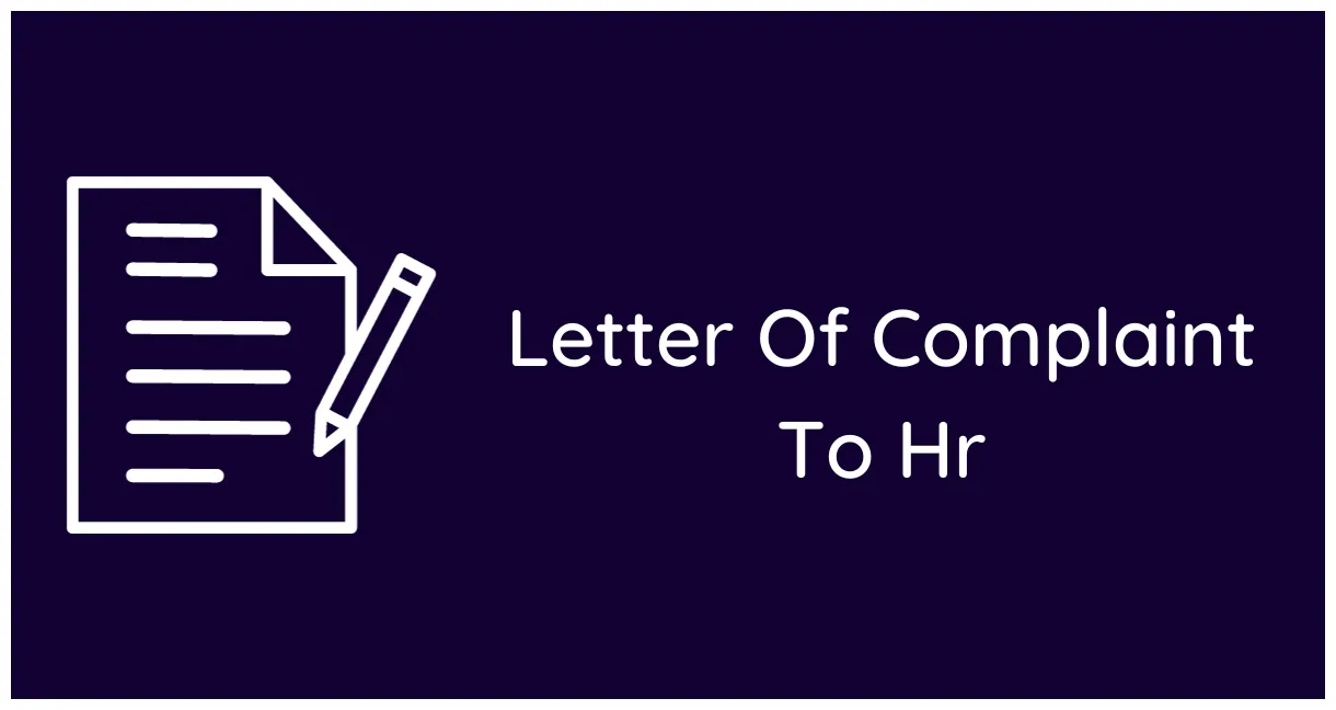 Letter of complaint to hr sample letter hub