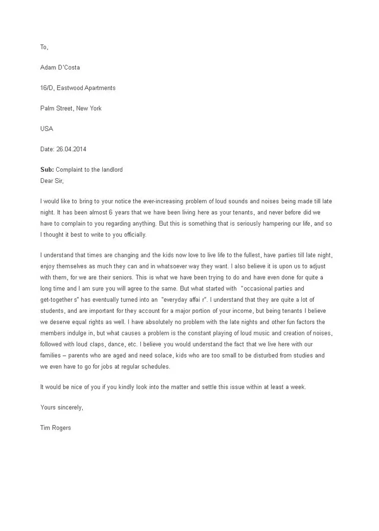 Sample Complaint Letter To Landlord - How to write a Complaint Letter