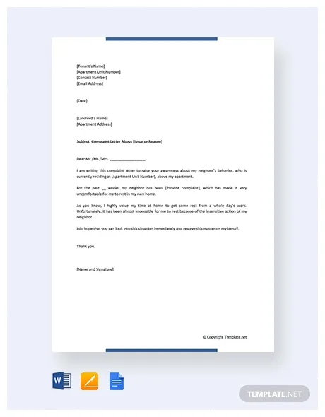 14+ Complaint Letter to Landlord - Google Docs | MS Word | Pages | PDF