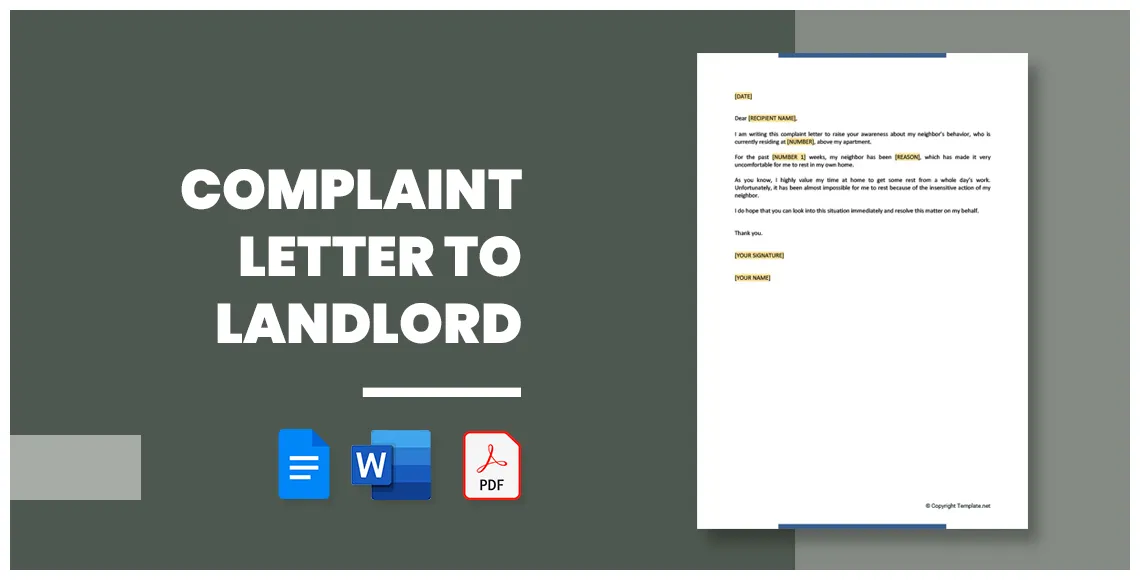 14+ Complaint Letter to Landlord - Google Docs | MS Word | Pages | PDF