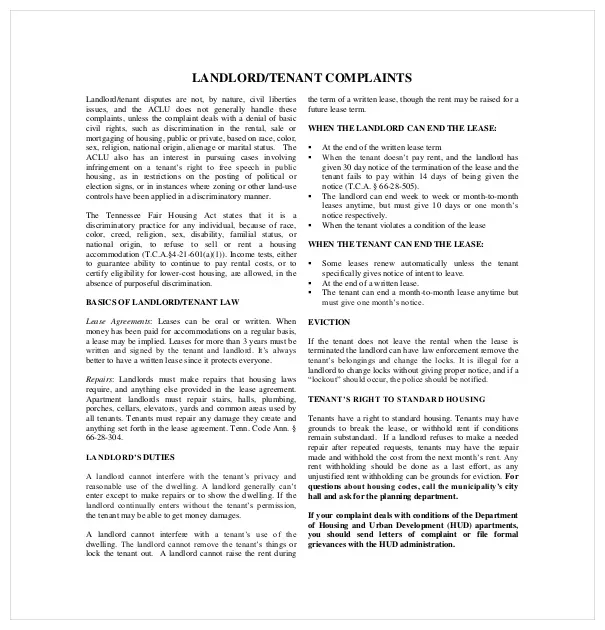 Complaint Letter to Landlord – 8+ Free Word, PDF Documents Download