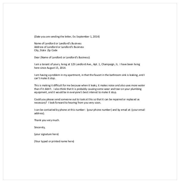 Complaint Letter to Landlord – 8+ Free Word, PDF Documents Download