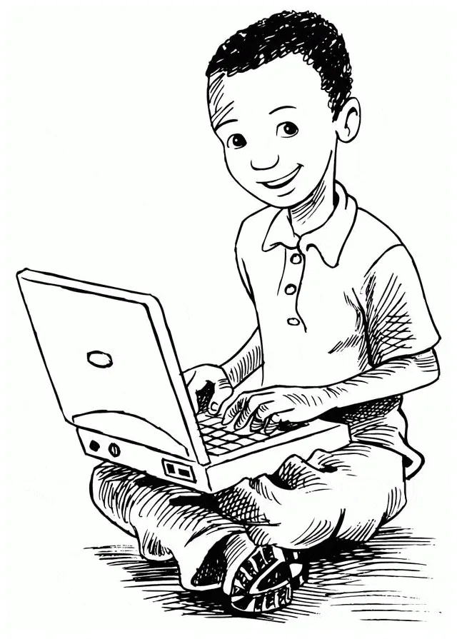 Computer laptop coloring pages coloring cool