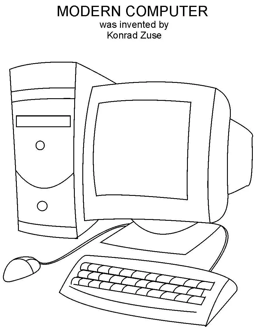 Computer coloring printable page
