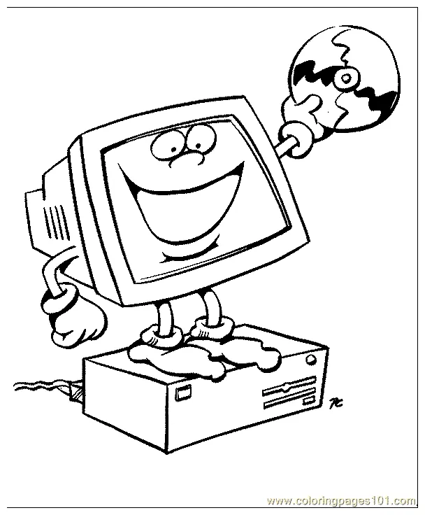Coloring pages 06 technology > computer free