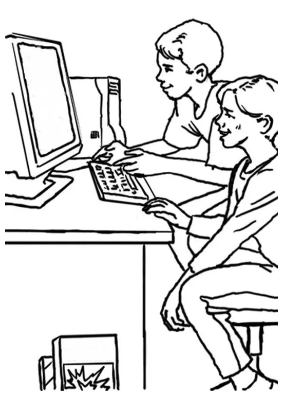 Coloring page computer free printables img 7881