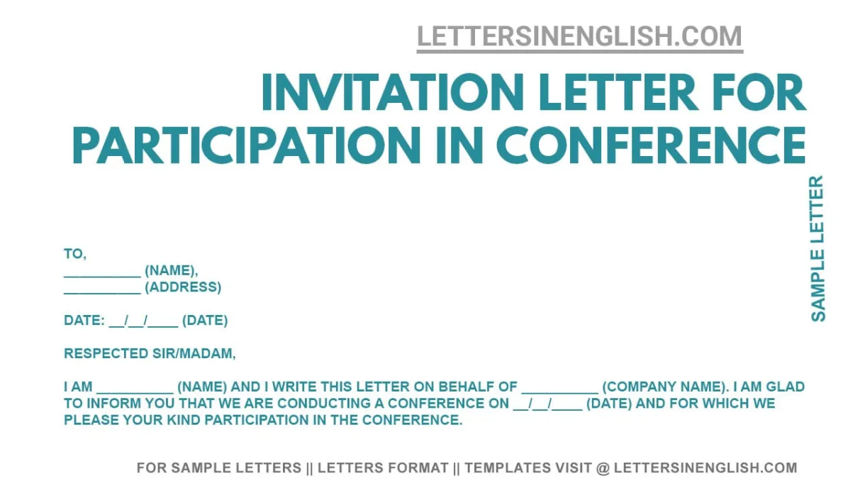 Invitation letter for conference sample invitation letter letters