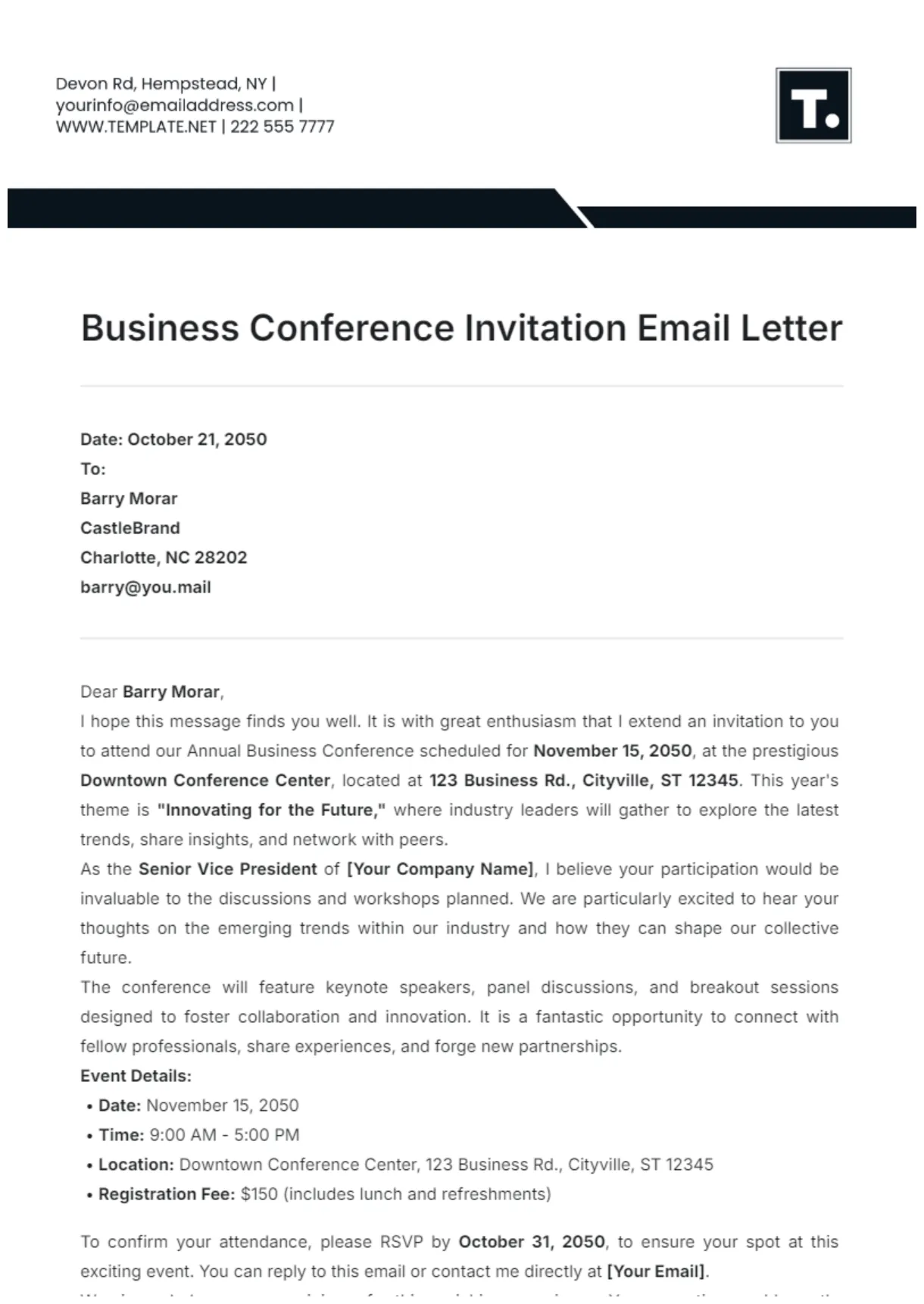 Free template to edit online