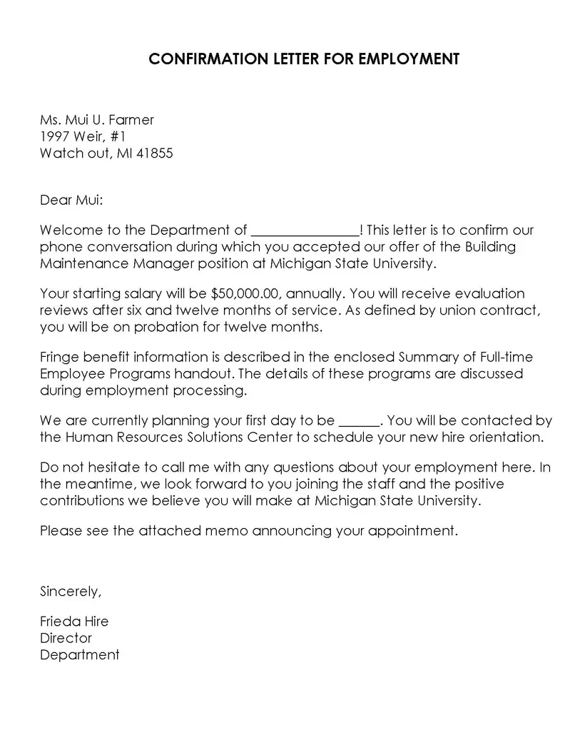 Confirmation letter templates prntbl ncejomunicipaldechinu.gov