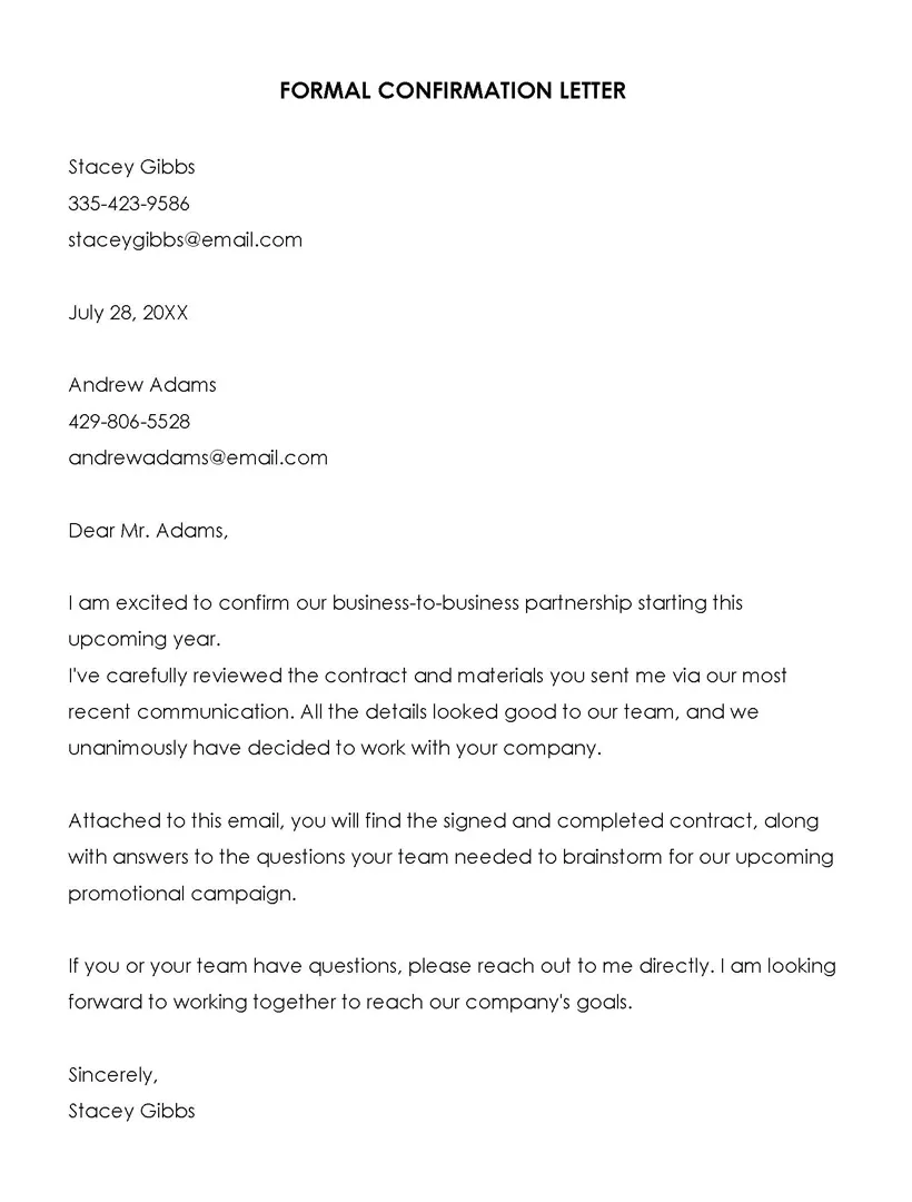 How to write a confirmation letter in 5 steps free templates