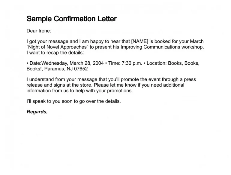 10+ sample confirmation letters writing letters formats & examples printable coloring page