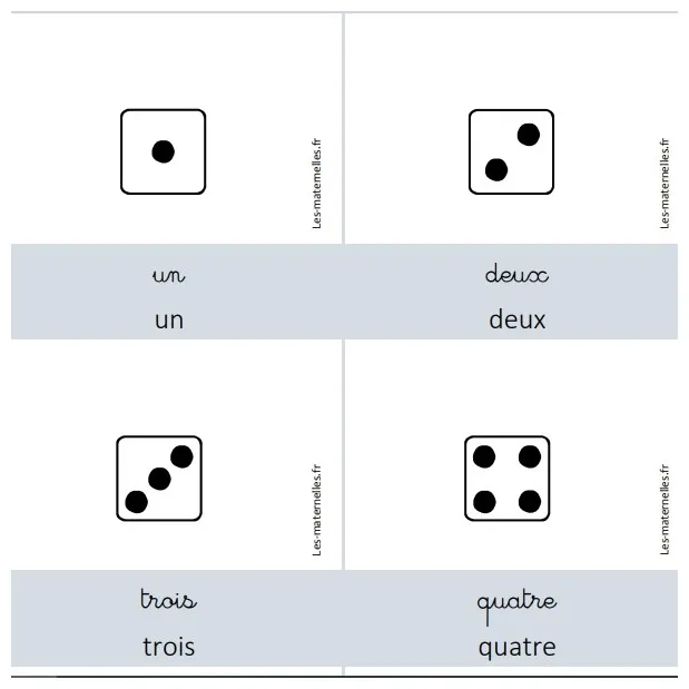 Les maternelles les nombres avec la constellation du dé