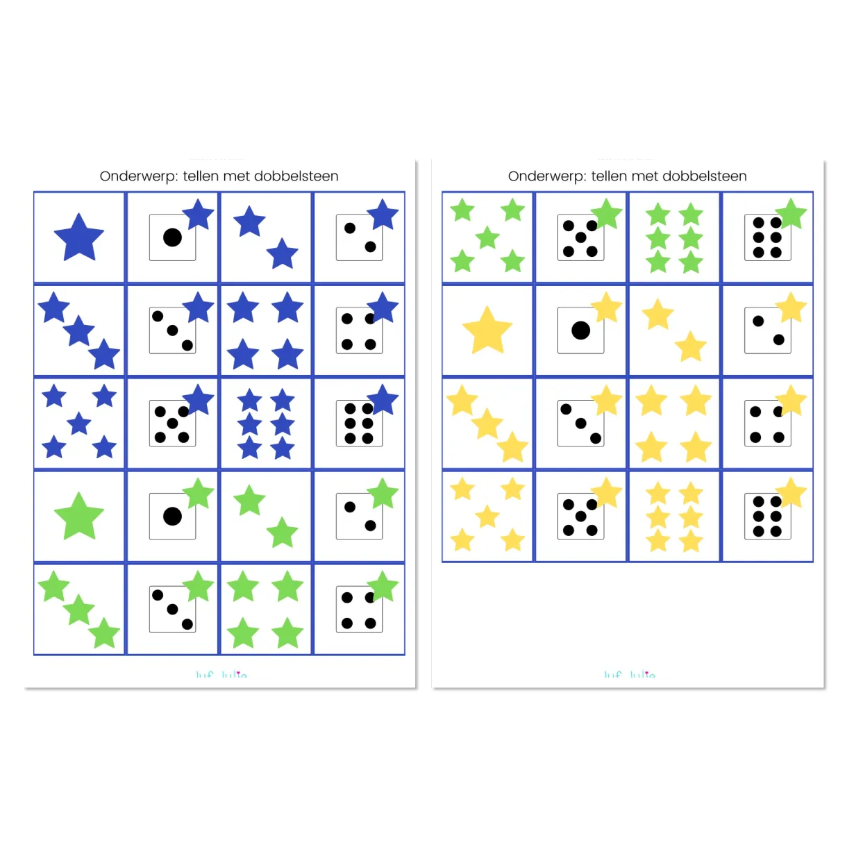Memory tellen met dobbelsteen #2 juf julie