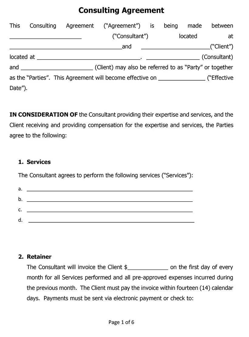 Consulting contract examples to use for your business