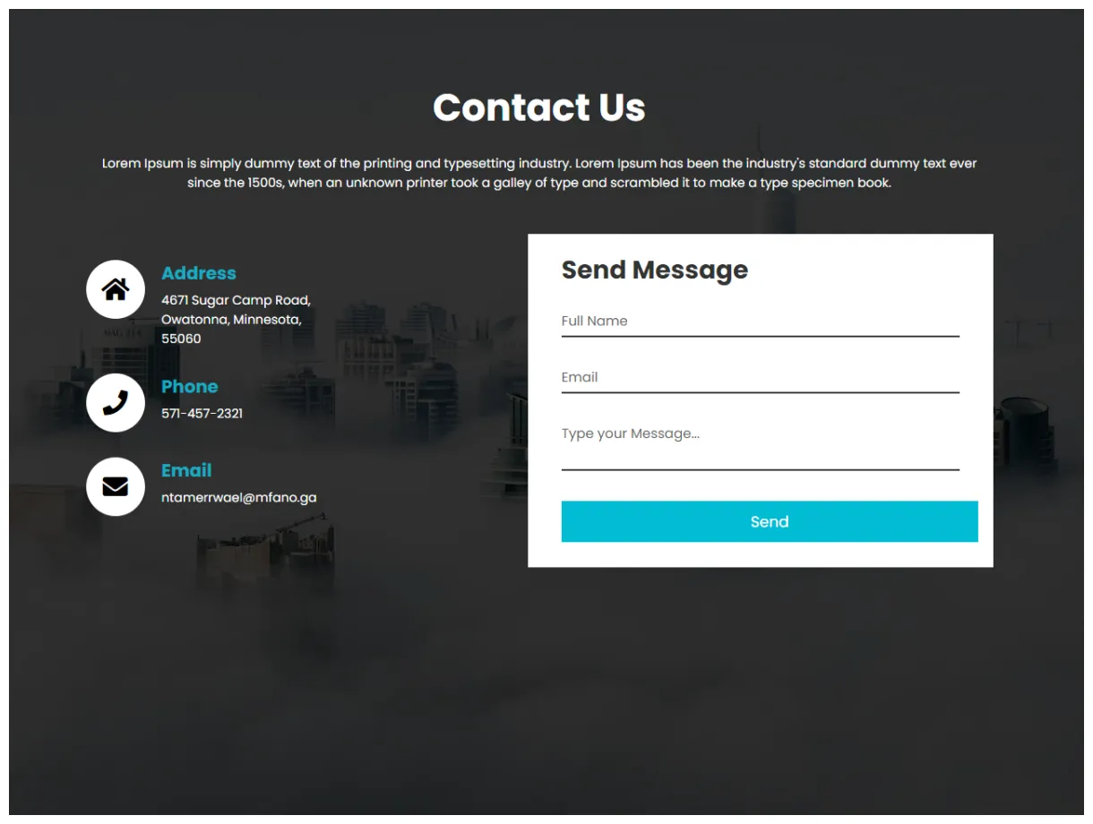 Contact us page in html with javascript infoupdate