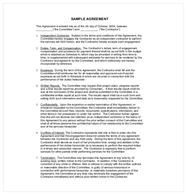 21+ contract agreement templates word, pdf, pages