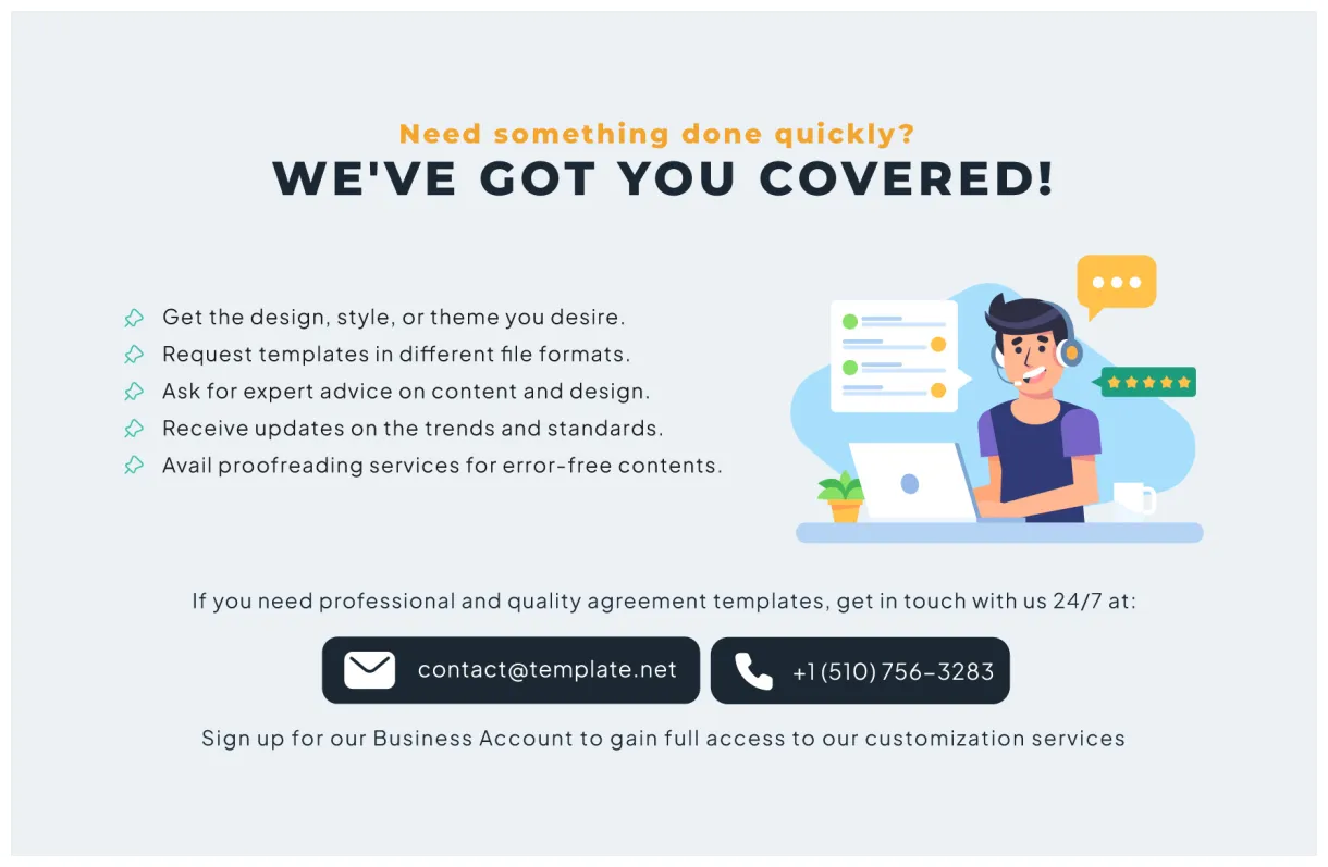 Sample contract agreement template in word, pdf, google docs download