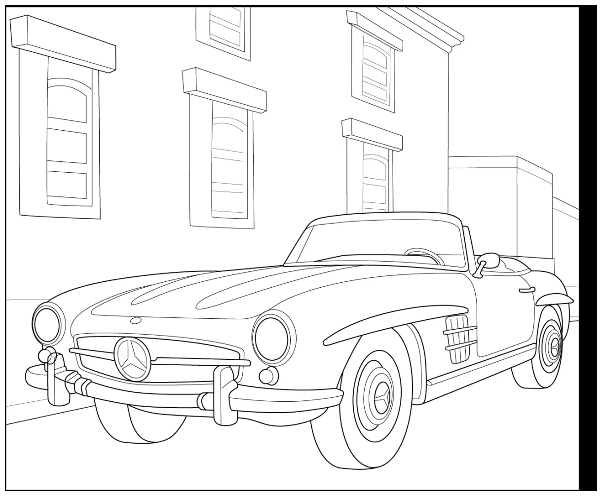 Classic Convertible Coloring Page