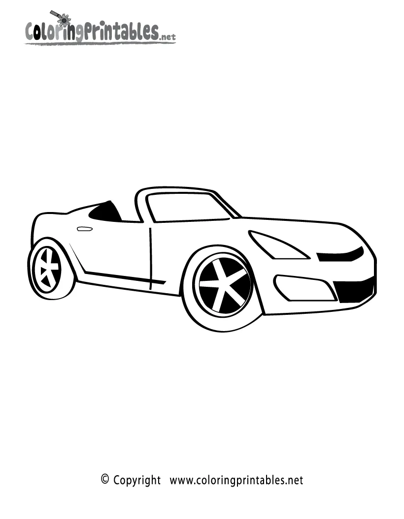Convertible Car Coloring Page - A Free Boys Coloring Printable