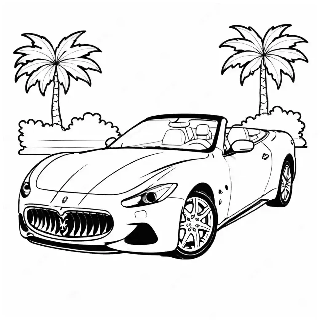 Maserati convertible coloring page Lulu Pages