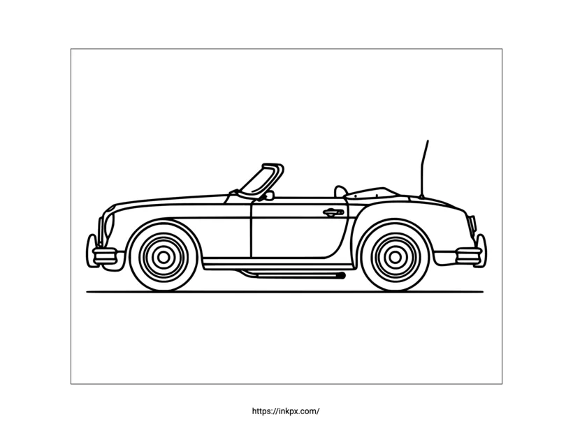 Printable Convertible Car Coloring Page · InkPx