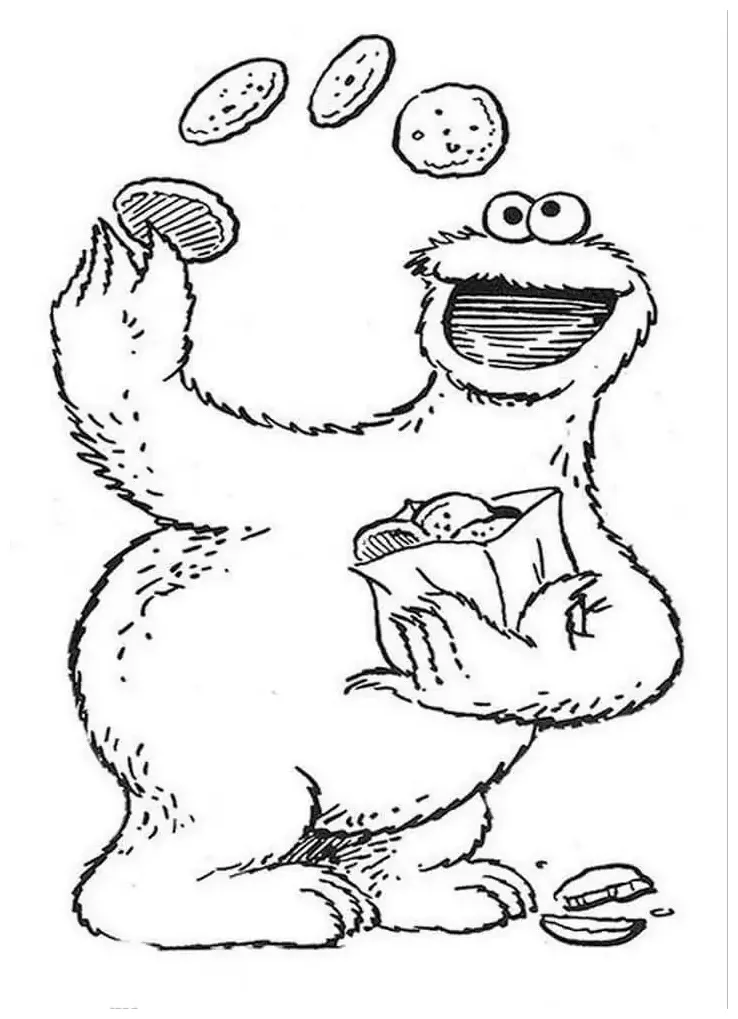 Cookie monster coloring page