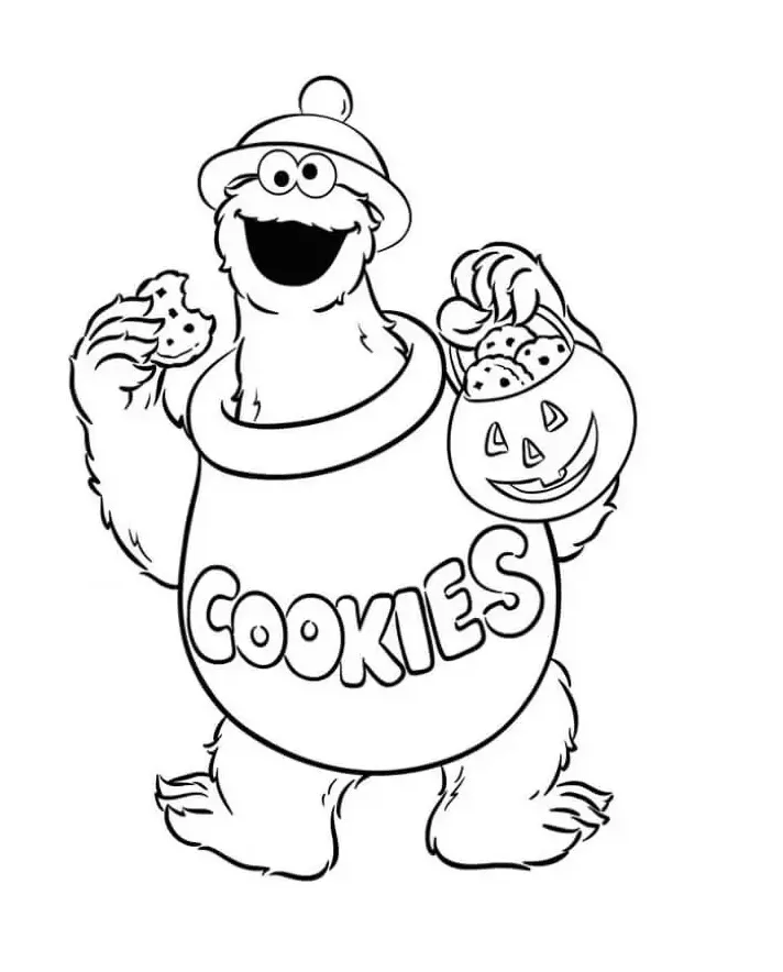 Cookie monster coloring page printable coloring page
