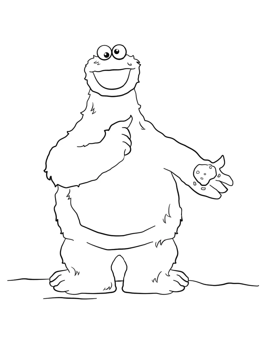 Cookie monster coloring page