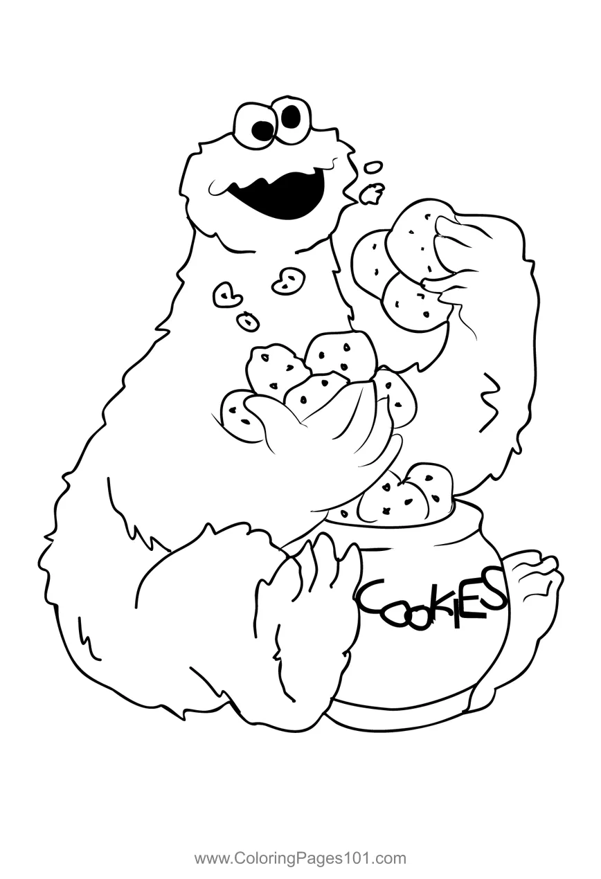 Cookie monster 2 coloring page for kids free cookie monster printable
