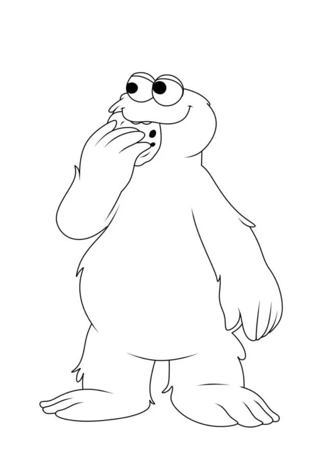 Cookie Monster Eating Cookie coloring page - Download, Print or Color