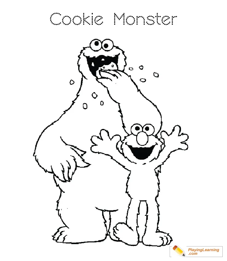 Cookie Monster Coloring Page 02 | Free Cookie Monster Coloring Page