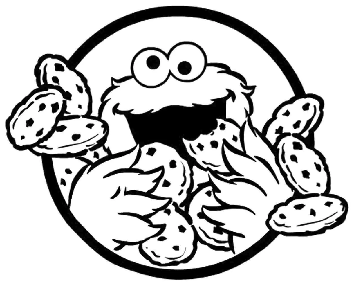 Cookie monster coloring pages to download and print for free